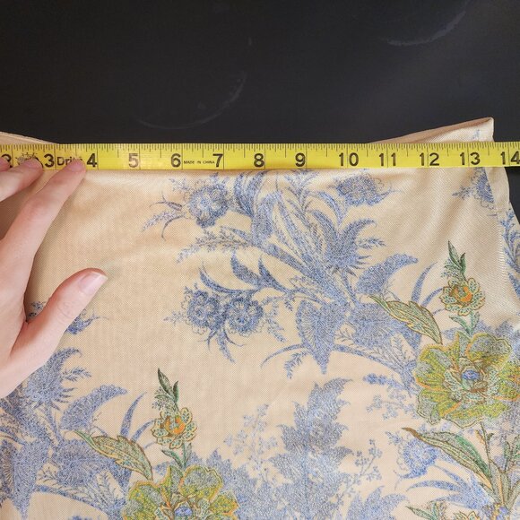 TIGER MIST ELLIE Mini Skirt asymmetrical ruffle side slit floral butter yellow S - Picture 7 of 12